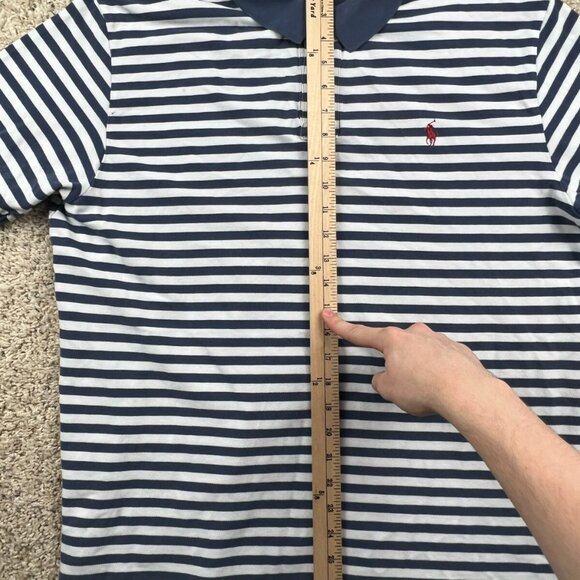 Polo Ralph Lauren Polo Shirt Men's XL Blue White Striped Pony Logo Short Sleeve - Picture 8 of 12